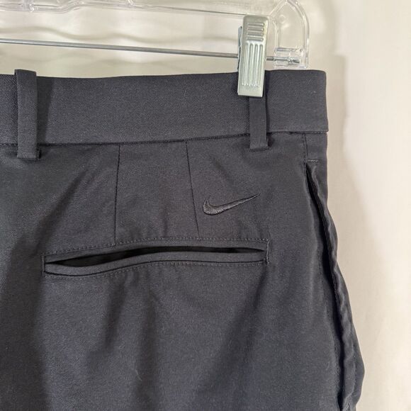 Nike Chino Shorts Men's 30 Solid Black Golf Button Zip Pockets Grip Waist - Picture 8 of 9